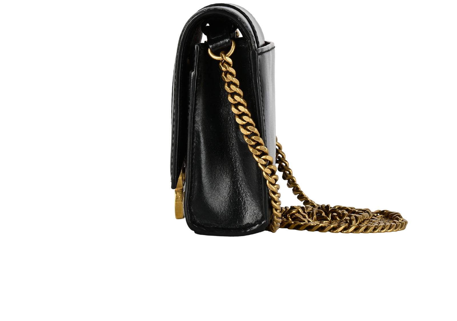Hourglass Wallet On Chain, &pound;650, Handbags, Black, Leather, Bottom view